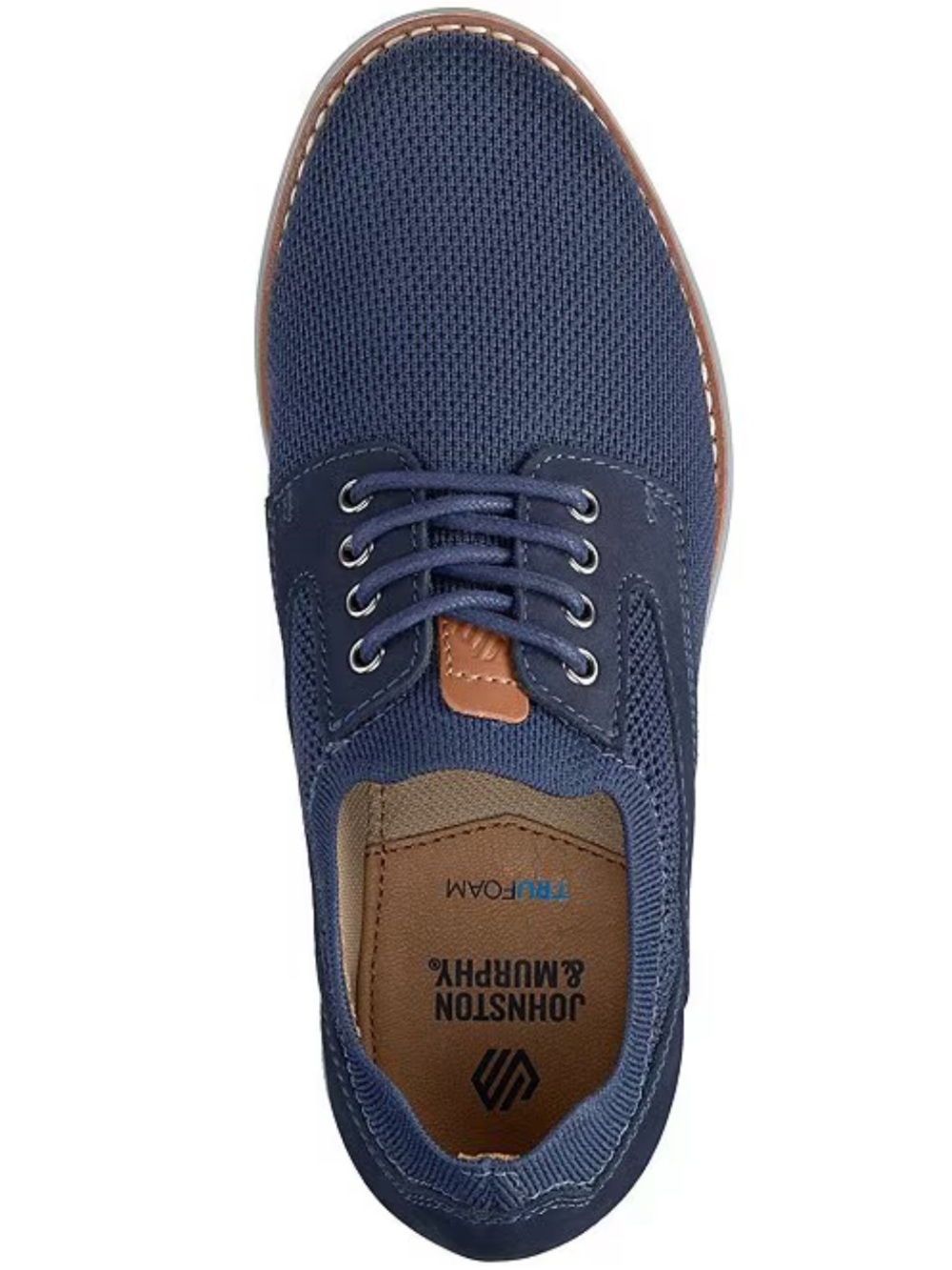 Johnston & Murphy Boys' Holden Knit Wingtip Oxford In Navy Blue Size 3 Shoes